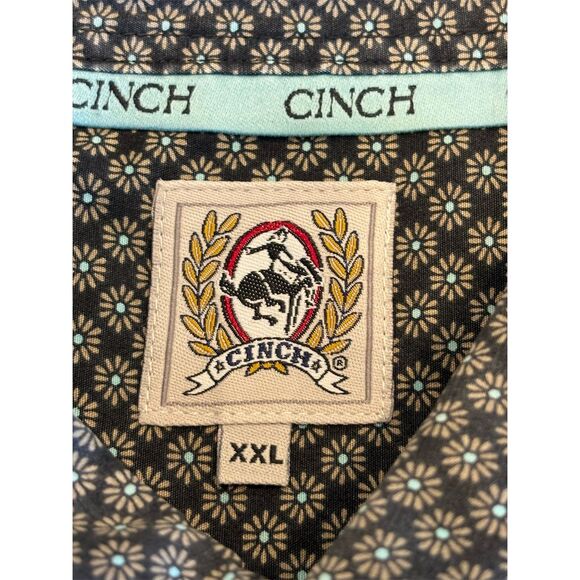 Cinch Men's  Gray/Black/Light Mint  Geometric Long Sleeve Western Shirt XXL - Picture 6 of 8